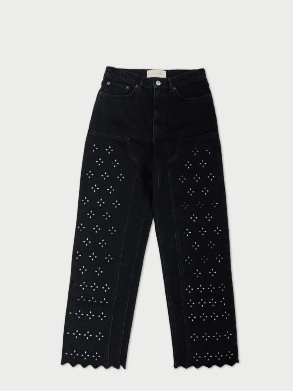 Loeffler Randall Demi Jean black eyelet size 6